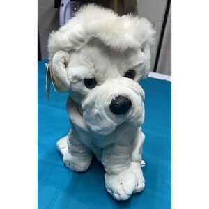 Vintage Prestige Baby Ripples Plush White Shar Pei Puppy Dog 14" Christmas Hat